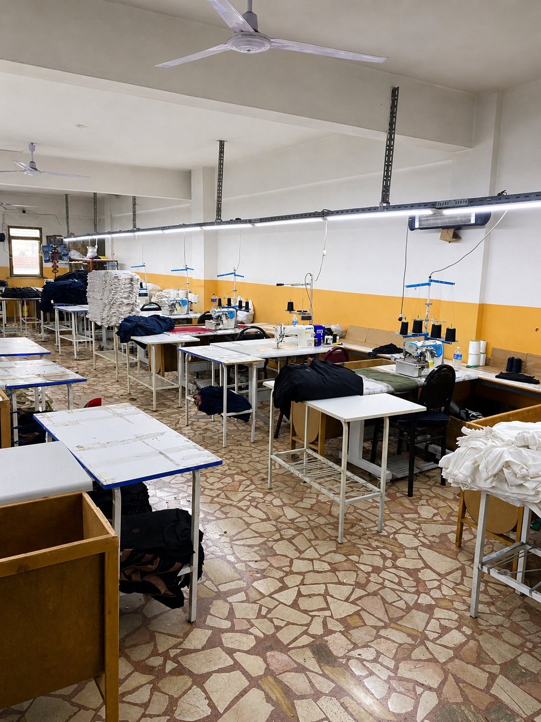Wide view of Istanbul garment workshop